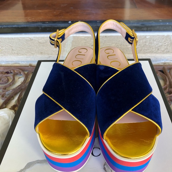 NIB Gucci Softy Velvet women’s platform sz 40 - Picture 6 of 8